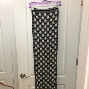 Black and white polka dotted scarf